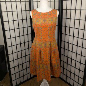 Gabby Skye Orange Print Dress Sz 6